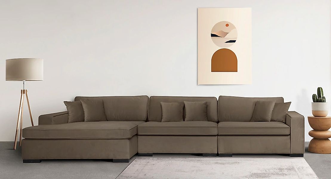 Home affaire Sofa-Eckelement "Skara XXL L-Form", Lounge-Sofa XXL mit Federk günstig online kaufen