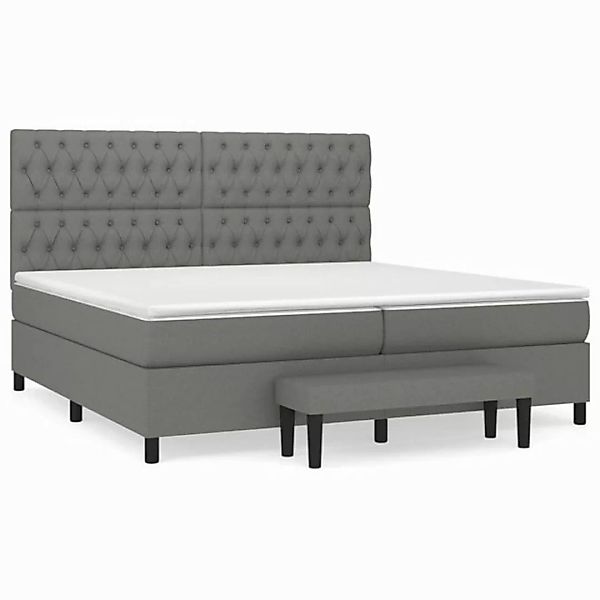 furnicato Bett Boxspringbett mit Matratze Dunkelgrau 200x200 cm Stoff (1-tl günstig online kaufen