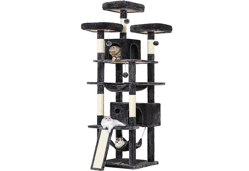 MSMASK Kratzbaum groß Katzenbaum, mit 3 Plattformen, 2 Höhlen, 194 cm hoch, günstig online kaufen