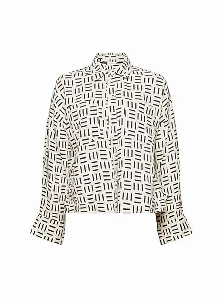 Esprit Langarmbluse Hemd aus Leinen mit Print günstig online kaufen