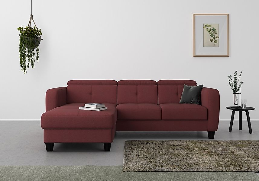 sit&more Ecksofa Belluci L-Form, inklusive Federkern, wahlweise mit Bettfun günstig online kaufen