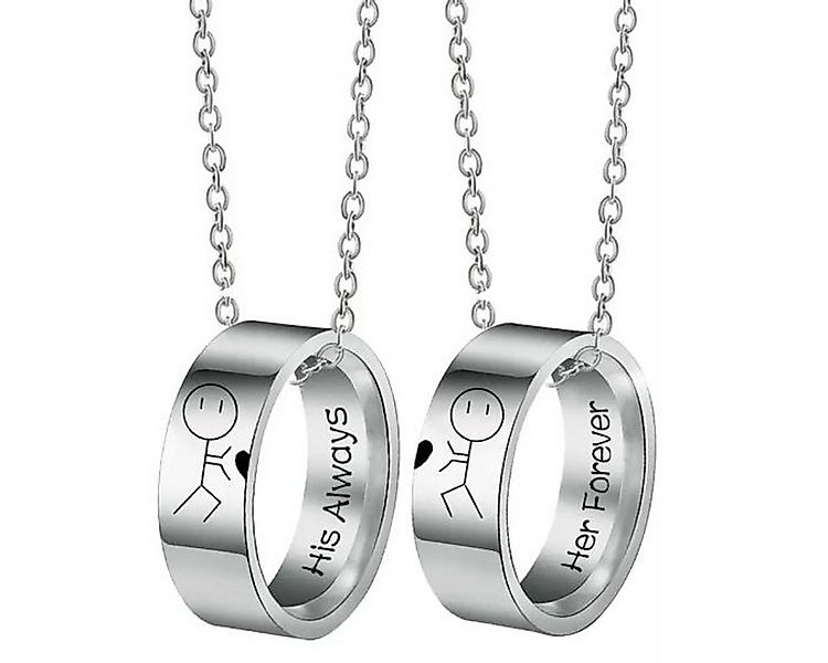 KARMA Edelstahlketten-Set Partnerketten Partnerschmuck Halsketten Ringe Paa günstig online kaufen