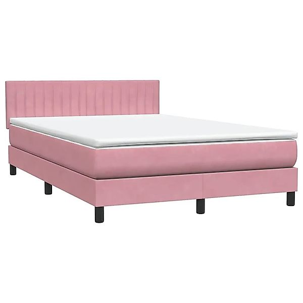 vidaXL Boxspringbett mit Matratze Rosa 140x220 cm Samt 3316454 günstig online kaufen