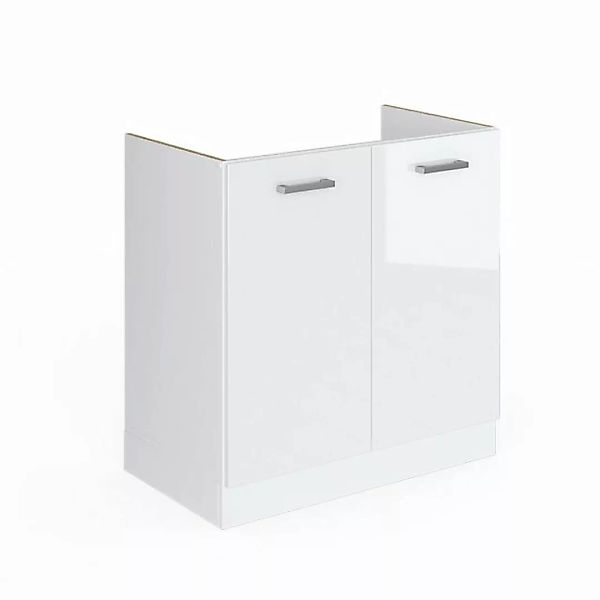 Vicco Schranksystem R-Line, Weiß Hochglanz/Weiß, 80 cm mit Türen, ohne Arbe günstig online kaufen