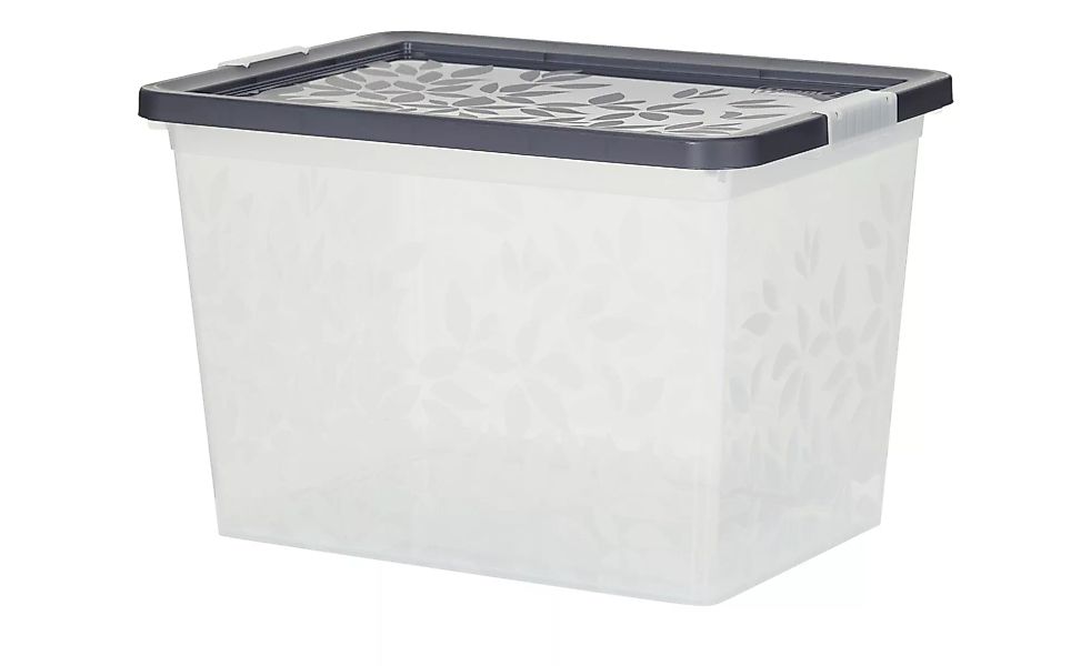 Aufbewahrungsbox mit Deckel - grau - Kunststoff - 45,5 cm - 30 cm - 33,5 cm günstig online kaufen