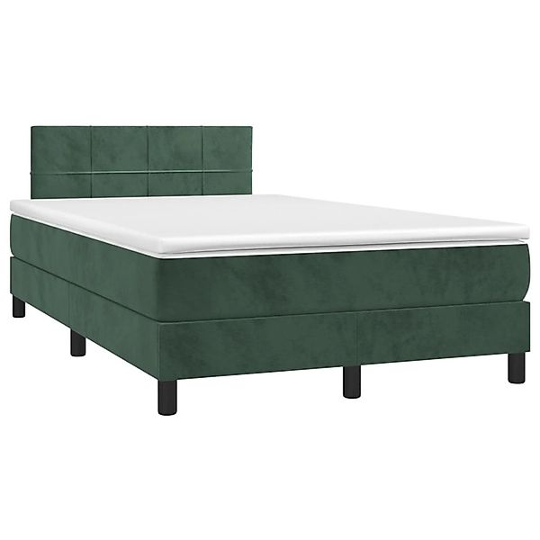 vidaXL Boxspringbett mit Matratze Dunkelgrün 120x190 cm Samt 3269840 günstig online kaufen
