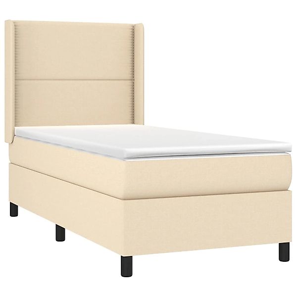 vidaXL Boxspringbett mit Matratze & LED Creme 90x200 cm Stoff 3138210 günstig online kaufen