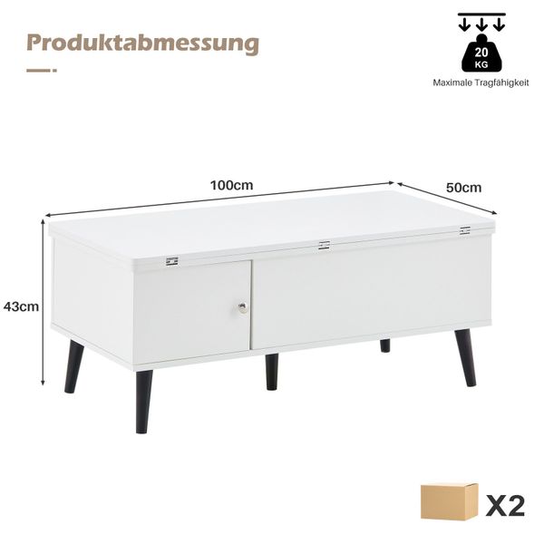 Ofcasa Couchtisch Sofatisch mit Höhenverstellbarer (1 günstig online kaufen