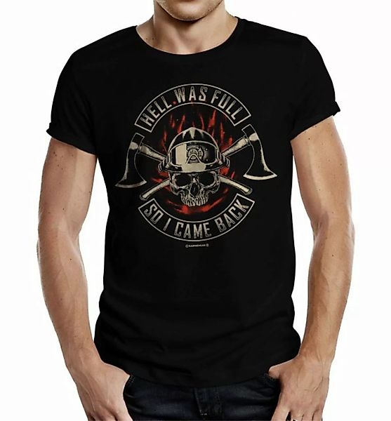 RAHMENLOS® T-Shirt Geschenk für Firefighter: Hell was Full günstig online kaufen