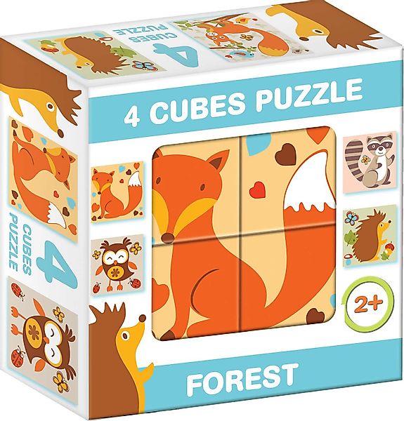 Dohany Würfelpuzzle Bilderwürfel 4-tlg. Wald Waldtiere günstig online kaufen