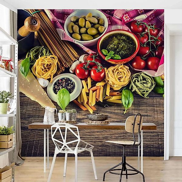 Bilderdepot24 Küchentapete Küche Pasta Mediterran Nudeln günstig online kaufen