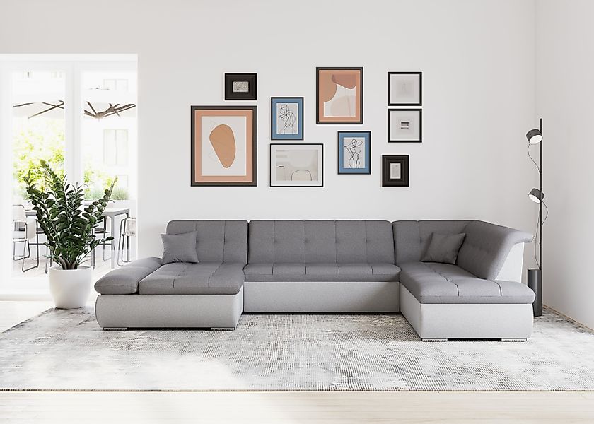 DOMO collection Wohnlandschaft "Moric U-Form, auch in Cord, Breite 353cm, v günstig online kaufen