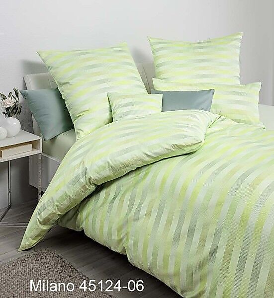 Janine Janine Mako-Satin Bettwäsche MILANO 45124 grün Größe:  135x200 cm + günstig online kaufen
