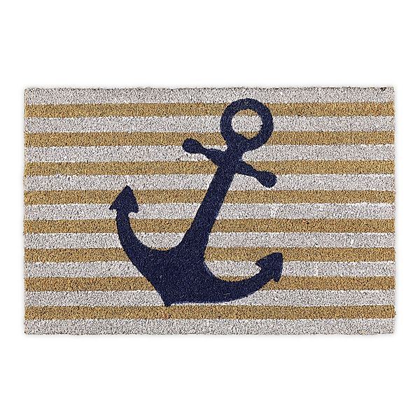 relaxdays Fußmatte Kokos Anker Streife, Höhe: günstig online kaufen