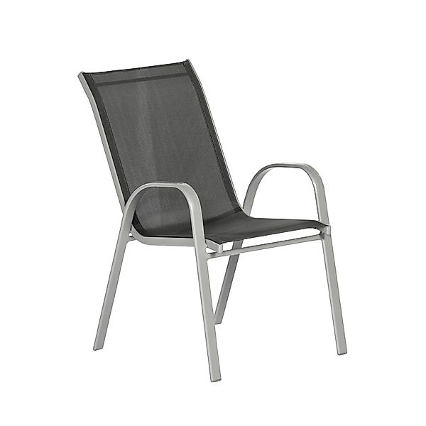 Merxx Sorrento Stapelsessel 2er-Set Aluminium Silber günstig online kaufen