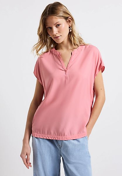 STREET ONE Kurzarmbluse, Split Neck günstig online kaufen