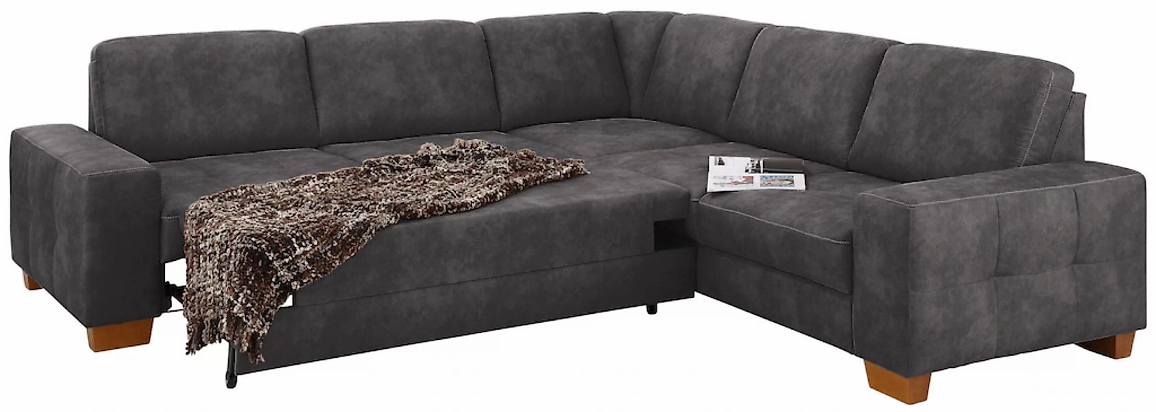 Home affaire Ecksofa »Puccini L-Form«, mit Federkern, Sitztiefenverstellung günstig online kaufen