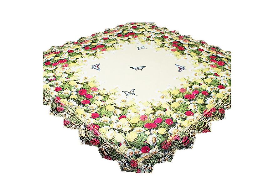 Delindo Lifestyle Mitteldecke Tischdecke Sommerblumen 85x85 cm (1-tlg), bed günstig online kaufen
