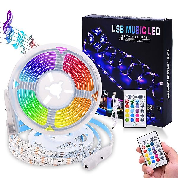 Rosnek LED-Streifen 2M/3M/5M, RGB, Farbwechsel, Weihnachten, günstig online kaufen