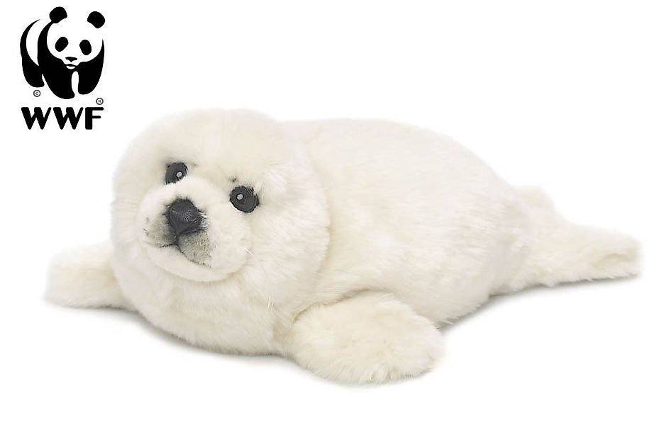 WWF Kuscheltier Plüschtier Robbe (weiß, 38cm), liegend günstig online kaufen