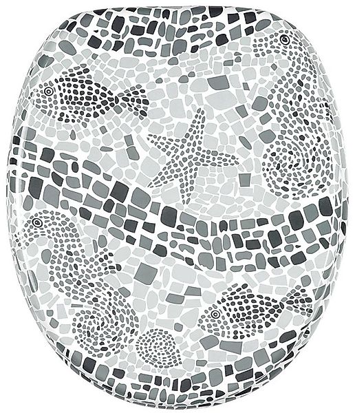 Sanilo WC-Sitz Mosaic World Grey, mit Absenkautomatik günstig online kaufen