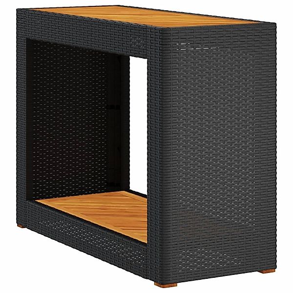 vidaXL Gartentisch Garten-Beistelltisch mit Holzplatte Schwarz günstig online kaufen