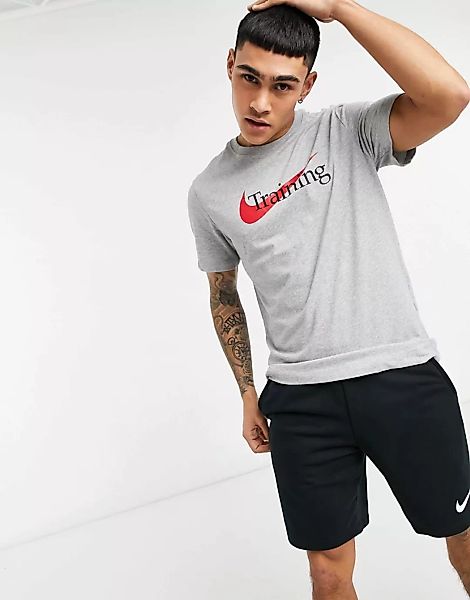 Nike Training – T-Shirt in Grau mit Grafiklogo günstig online kaufen