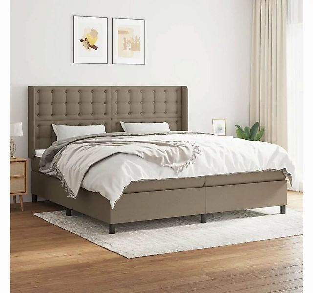 vidaXL Boxspringbett Boxspringbett mit Matratze Taupe 200x200 cm Stoff Bett günstig online kaufen