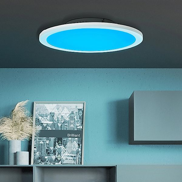Brilliant LED-Deckenaufbau-Paneel Abie Ø 40 cm Weiß günstig online kaufen