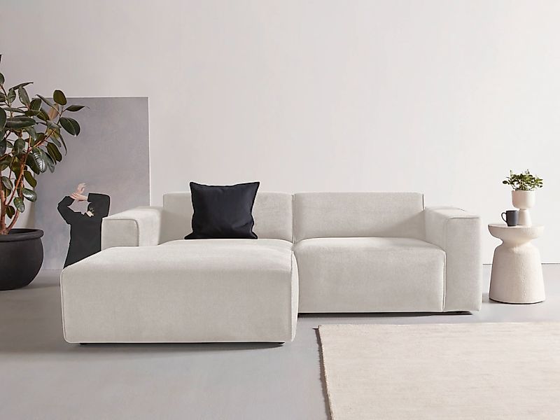 andas Ecksofa "Noord mit Kedernaht, Breite 234 cm", Cord, Struktur, Webstof günstig online kaufen