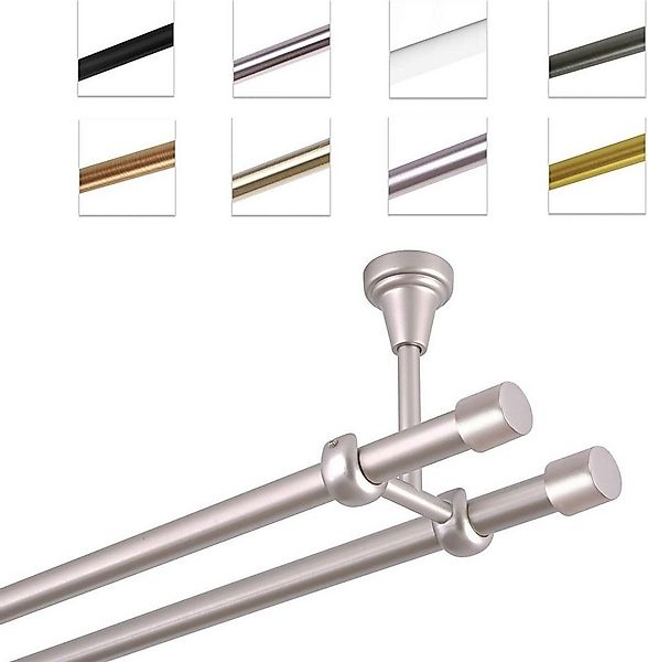 MDEKOR Gardinenstange Vorhangstange 19mm, 2-läufig, kürzbar, 2-läufig Decke günstig online kaufen