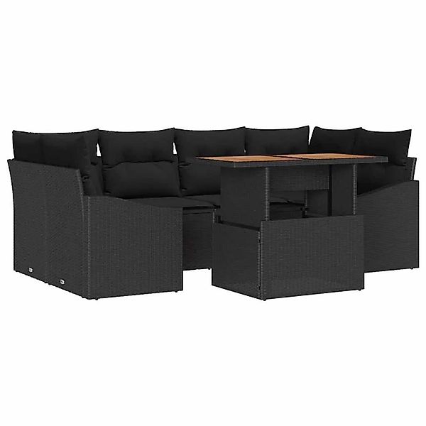 vidaXL Garten Essgruppe mit Kissen Schwarz und Braun 100 x 55 x 73 cm 33497 günstig online kaufen