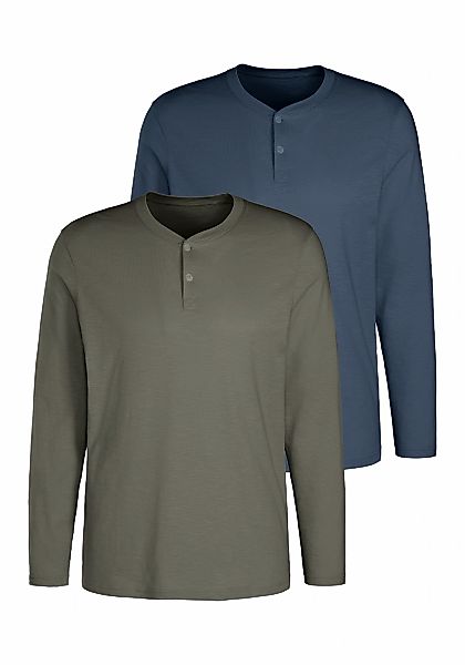 H.I.S Langarmshirt "- Henleyshirt langarm" Packung, 2 Stk. Langarm, Shirt m günstig online kaufen