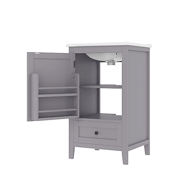 Waschbeckenunterschrank Badezimmerschrank 51cm Schlichtes mit Stauraum gerä günstig online kaufen