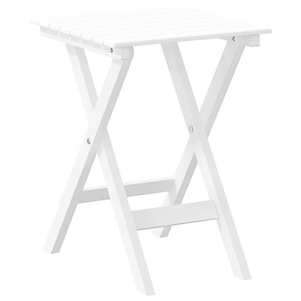 vidaXL Gartentisch Beistelltisch Klappbar Weiß Massivholz günstig online kaufen