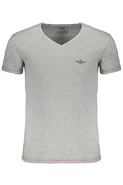 Aeronautica Militare T-Shirt Herren Kurzarm T-Shirt Grau mit V-Ausschnitt u günstig online kaufen