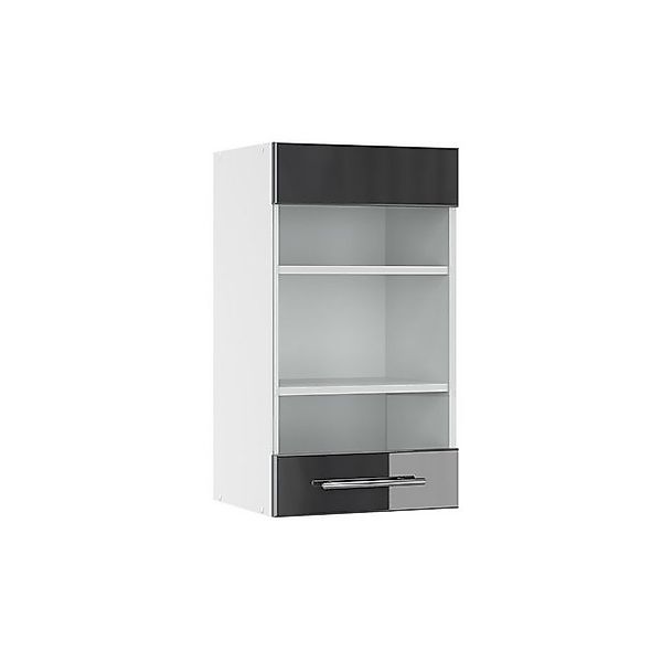 Vicco Küchenglasschrank Fame-Line Glashängeschrank Anthrazit Hochglanz/Weiß günstig online kaufen