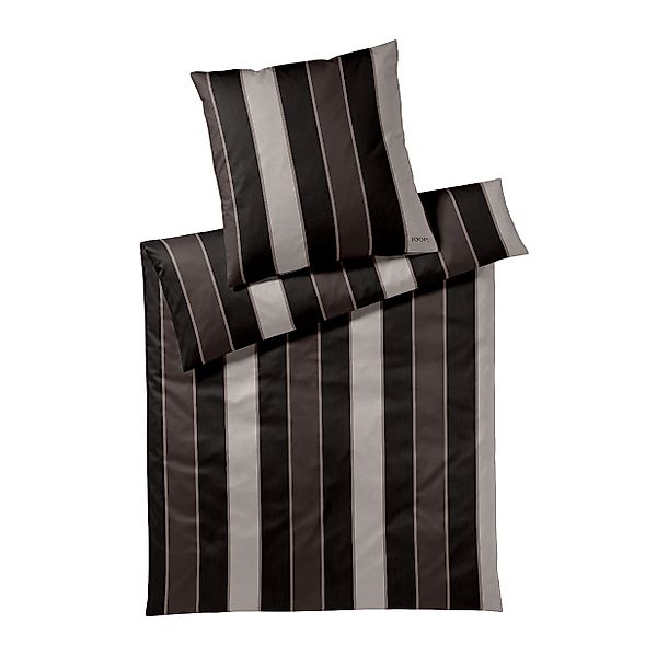 JOOP! Comfort Satin Bettwäsche 4122-9 Stripes Schwarz Braun 135x200 günstig online kaufen