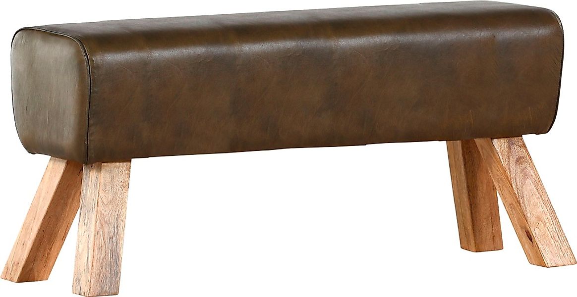 Gutmann Factory Hockerbank "Pipe" Retrohocker, mit Ziegenleder Bezug günstig online kaufen