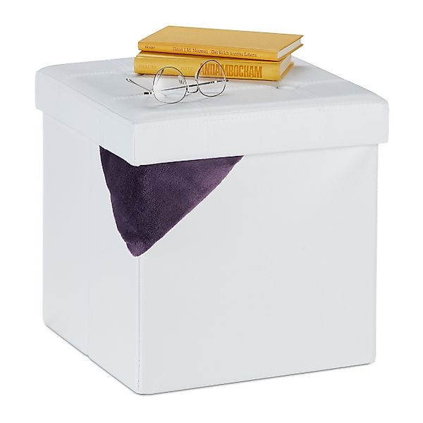 relaxdays Sitzhocker Kunstleder Sitzhocker mit Stauraum, günstig online kaufen