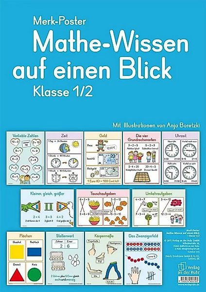 Verlag an der Ruhr Poster Merk-Poster Mathe-Wissen auf einen Blick Klasse 1 günstig online kaufen