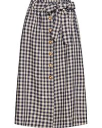 Luis Steindl Trachtenrock Leinenrock mit Vichykaro günstig online kaufen