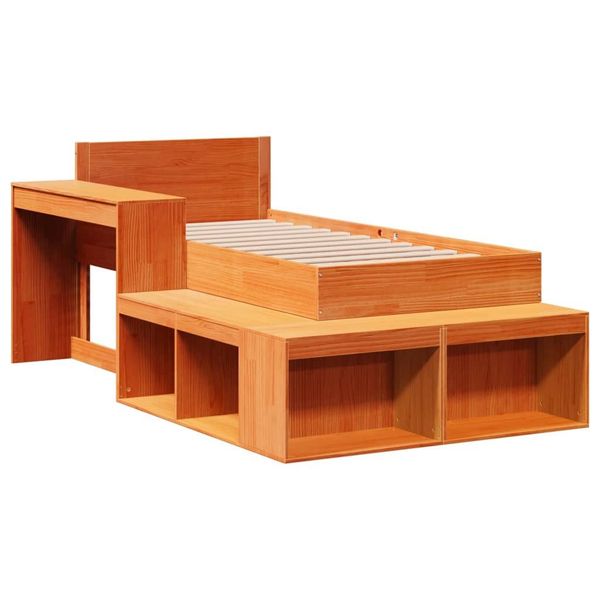 vidaXL Bett Massivholzbett ohne Matratze Wachsbraun günstig online kaufen