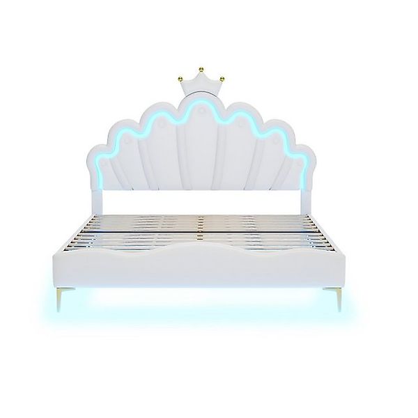 Gotagee Polsterbett Doppelbett Jugendbett Funktionsbett 140x200cm LED PU-Le günstig online kaufen