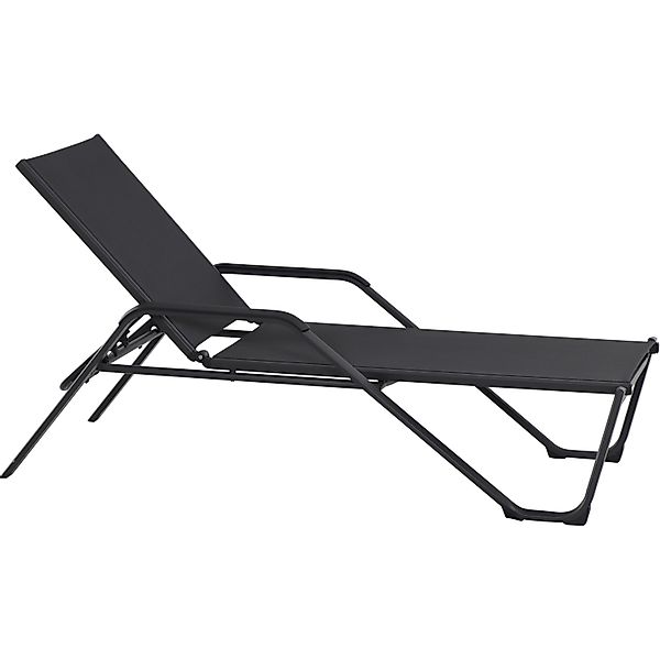 Siena Garden Sonnenliege Tesoro 195 cm x 69,5 cm x 108 cm Anthrazit Matt günstig online kaufen