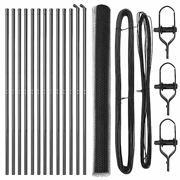 vidaXL Zaunpfosten Grau 25 x 1,5 m 13 mm Maschenweite Stahl 3352825 günstig online kaufen