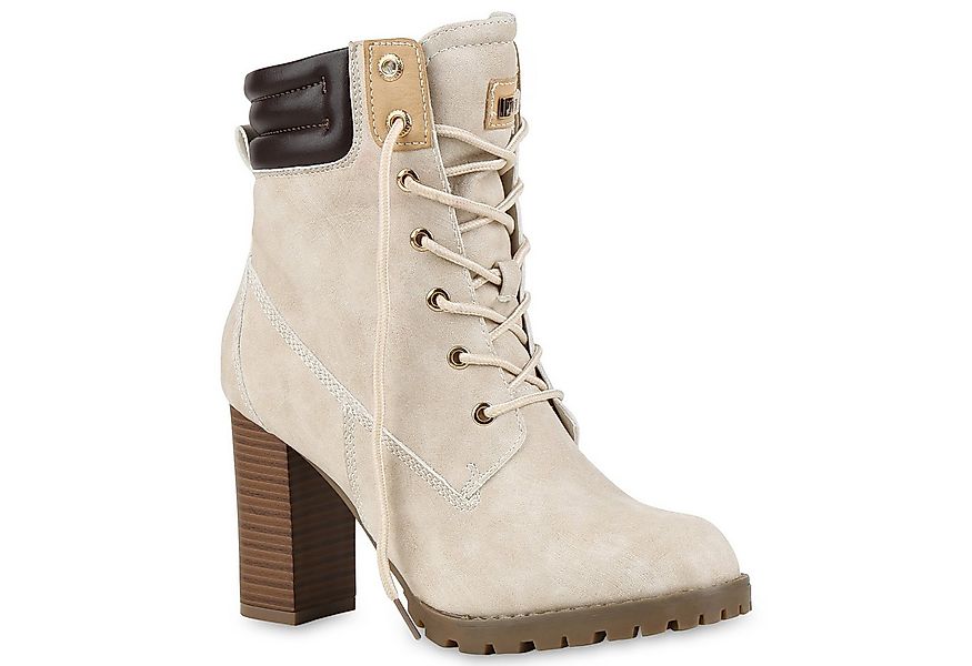 VAN HILL 812259 Schnürstiefelette Damen Schnürstiefeletten Worker Boots Sti günstig online kaufen