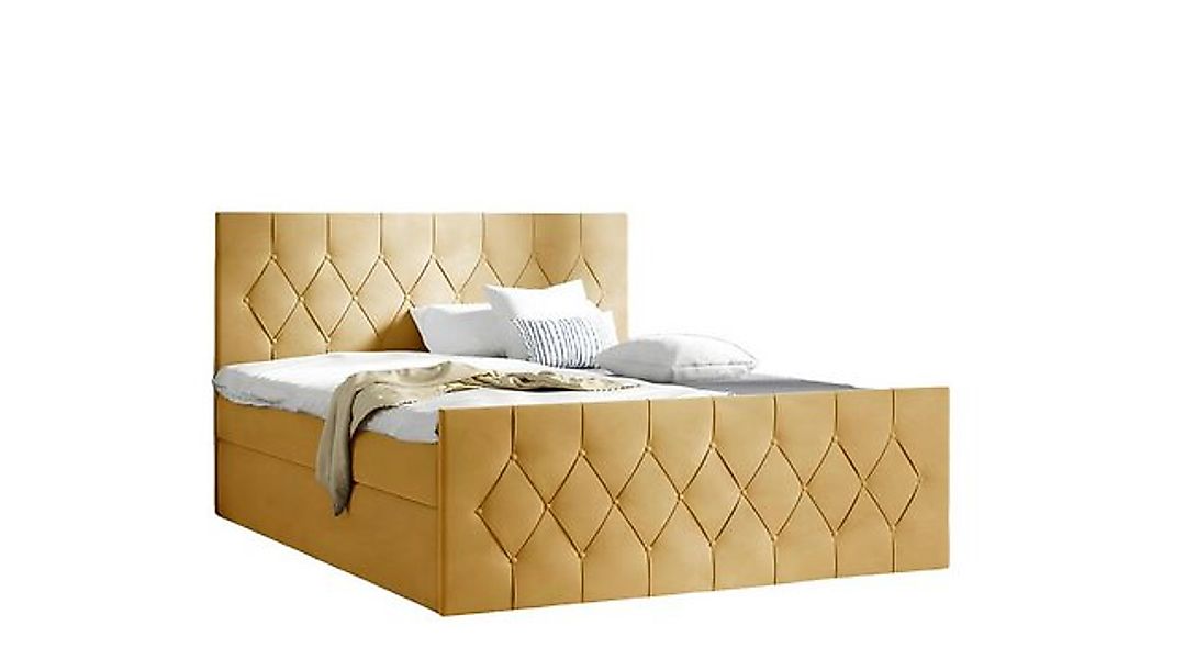 Xlmoebel Bett Neu Gelbes Designer Boxspring-Polsterbett in der Größe 200x20 günstig online kaufen