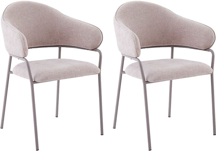 byLIVING Esszimmerstuhl »Curve« (Set) 2 Stk. Webstoff moderner Stoff Stuhl günstig online kaufen