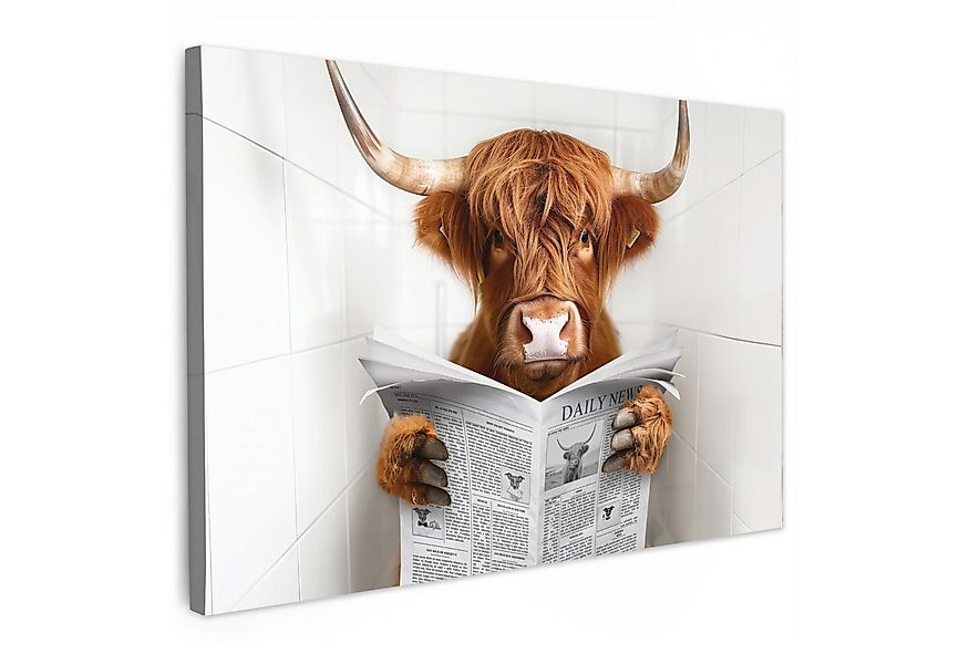 OneMillionCanvasses® Leinwandbild Hochlandbewohner - Tier - Zeitung - Toile günstig online kaufen